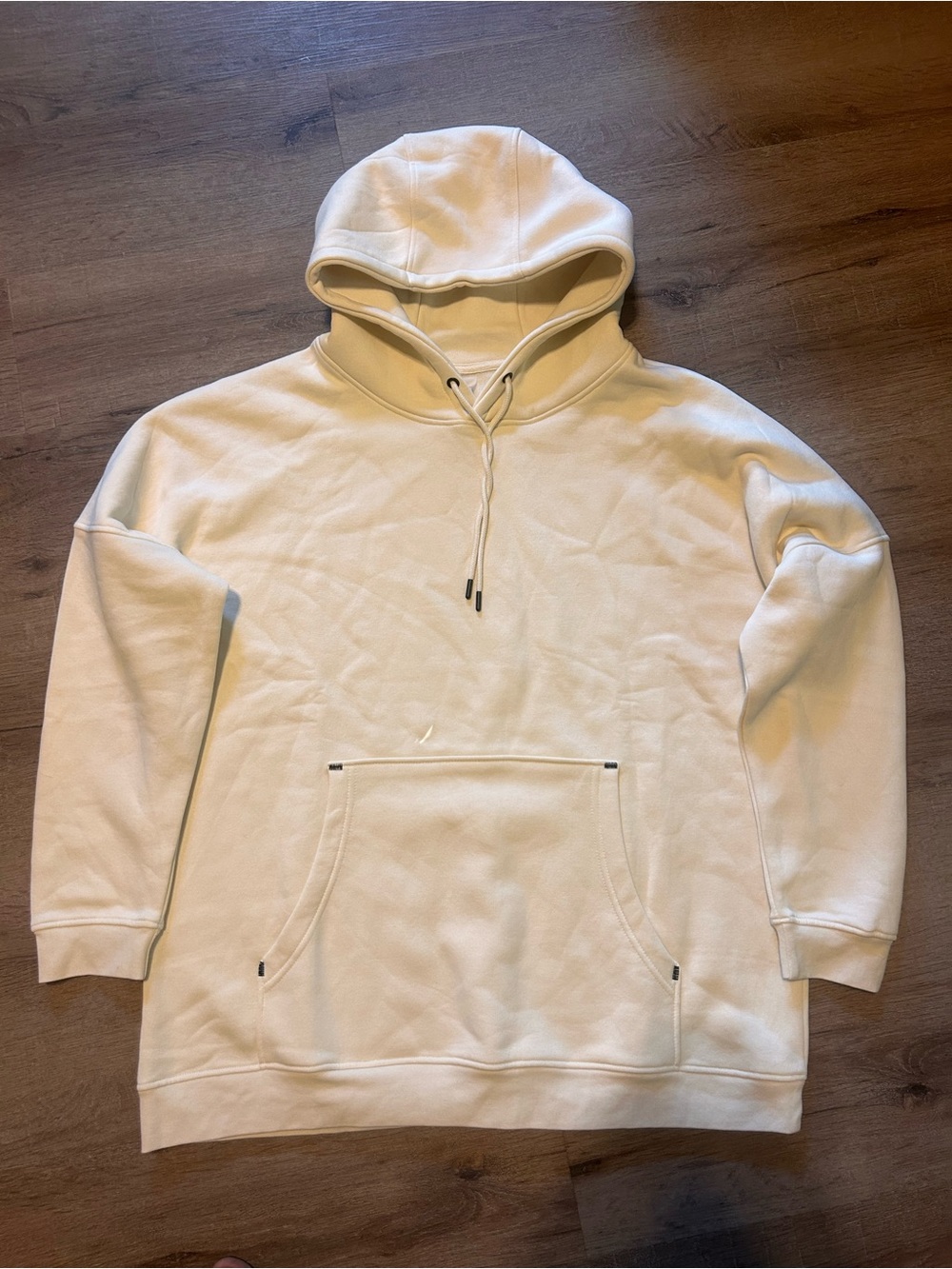 Mono B Hoodie Women’s 3XL Ivory Pullover Fleece Lined Kangaroo Pocket